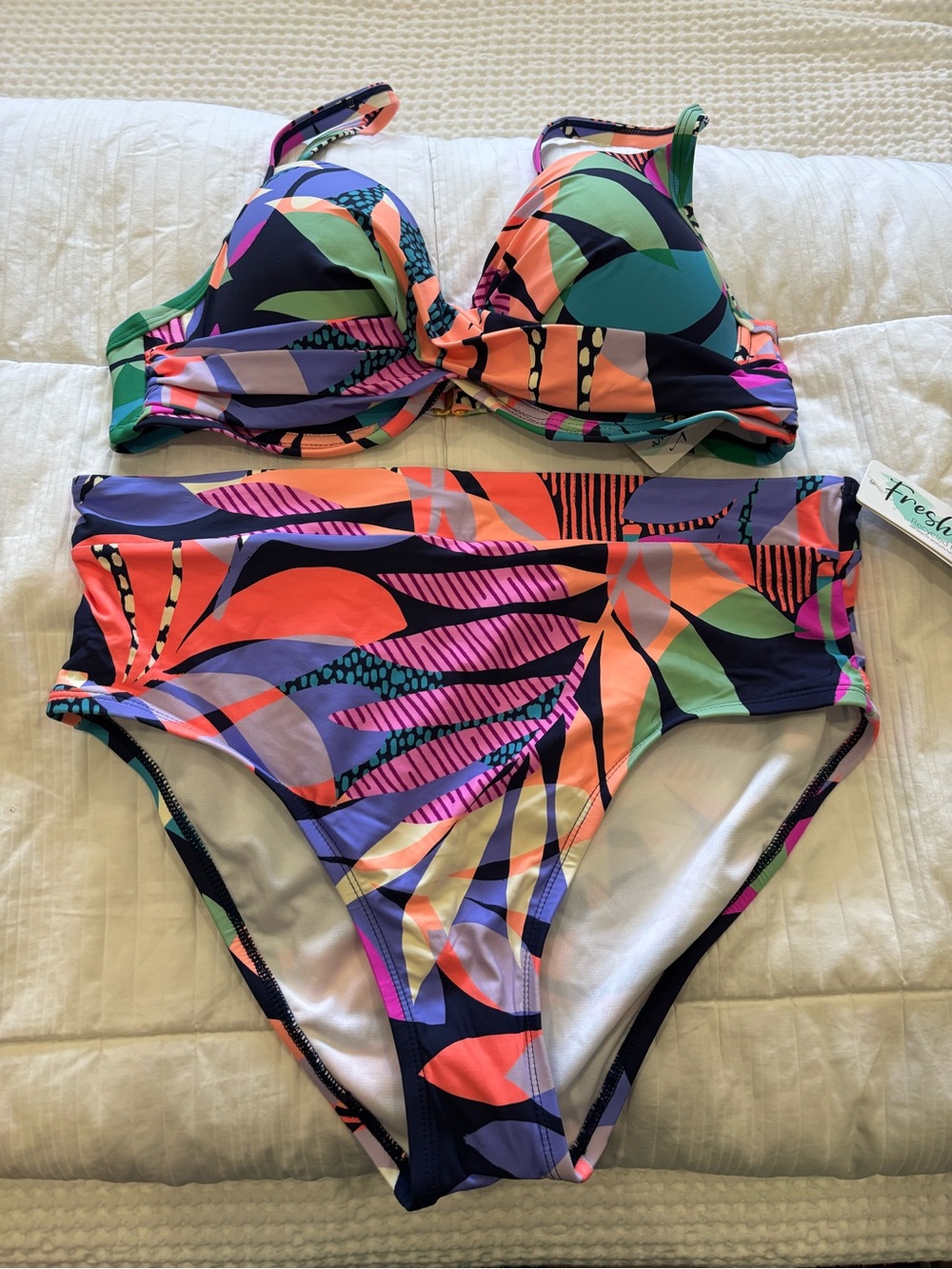 Freshwater Multicolor Tropical Print Underwire Bikini Set